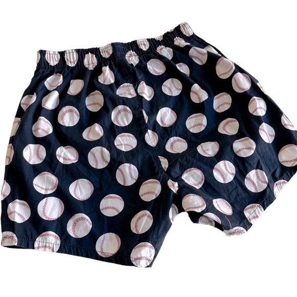 J. Crew Men’s baseball boxer shorts fly cotton woven elastic waist Small NWT - Picture 2 of 13